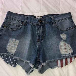 Cut off American Flag shorts